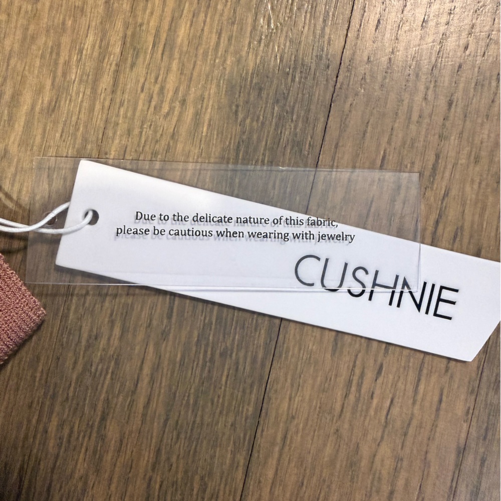 New Cushnie Sleeveless V Neck Knit Dress with Lace Detail-Size Medium-Rose Gold - Picture 14 of 16